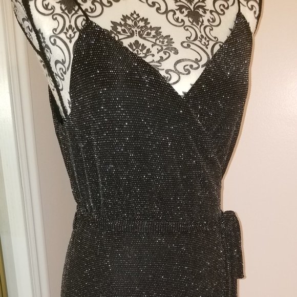 Celestial Black and Silver Wrap Maxi Dress - Lulus - Picture 11 of 16